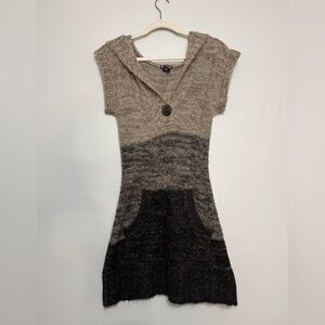 Kiss It y2k Hooded Sweater Mini Dress